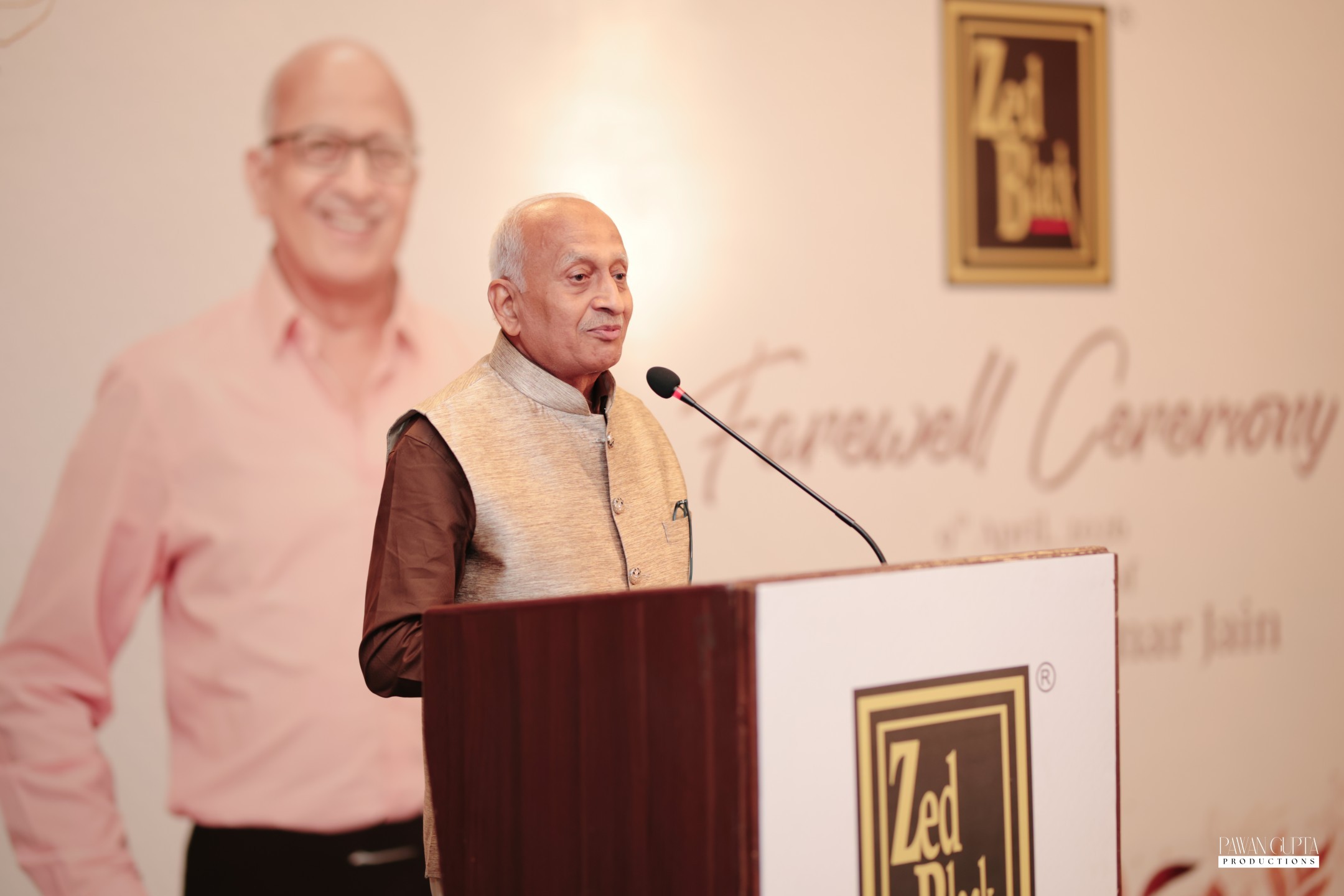 Jeevan Kumar Jain Addressing the Audience at the Zed Black Felicitation Ceremony